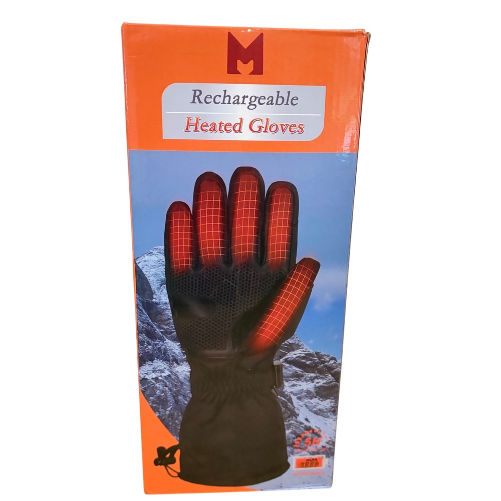 Rechargeable Heated Gloves Large Black 6000mAh Battery 3 Heat Modes Winter Ski